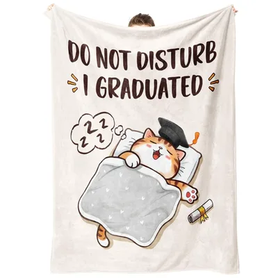 Graduation Cat Nap Blanket: Do Not Disturb I Graduated Design