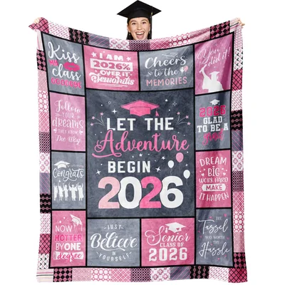 Graduation 2026 Blanket featuring a pink