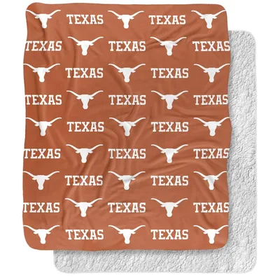 Longhorn Head Logo Pattern Blanket: Burnt Orange Texas Print