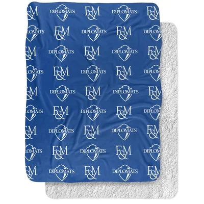 Monogram Shield Logo Pattern Blanket for College Pride