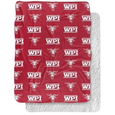 Emblem Logo Pattern Blanket for WPI Engineers and Goat Lovers
