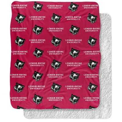 Mascot Head Logo Pattern Blanket: Lenoir-Rhyne University Bear Design