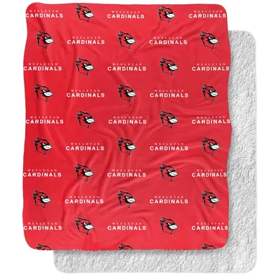Cardinal Bird Logo Pattern Blanket: Wesleyan Cardinals Red Design
