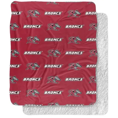 Bronco Horse Logo Pattern Blanket featuring a bold red background