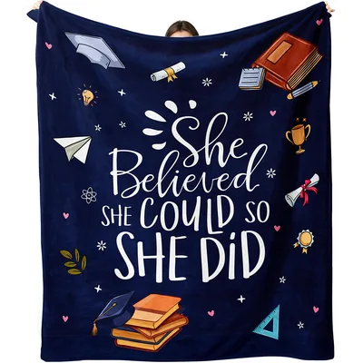 She Believed Blanket: Graduation Design for Achievers