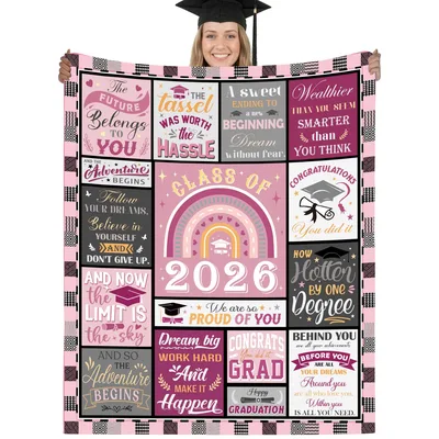 Class of 2026 Inspirational Blanket for Graduates