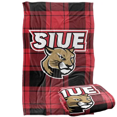 Red Plaid Cougar Spirit Blanket for SIUE Fans and Graduates