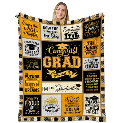 Congrats Grad Blanket Celebrating Your Achievement with Fun Quotes