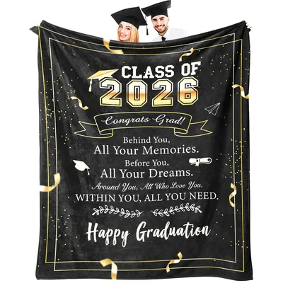 Class of 2026 Graduation Quote Blanket Celebrating Future Dreams