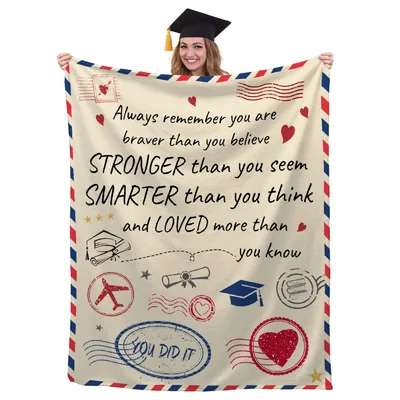 Braver Than You Believe Blanket: Airmail Graduation Design