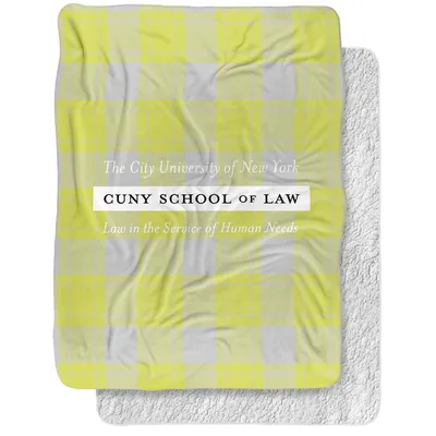 Yellow Plaid Campus Spirit Blanket: CUNY School of Law Plaid Design