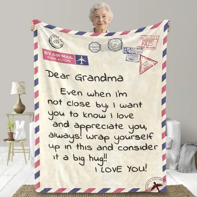 Best Grandma Ever Blanket: Airmail Love Note Design