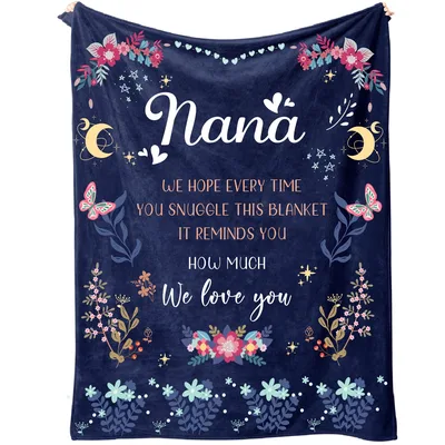 Nana Gift Blanket With Floral Design and Love Message