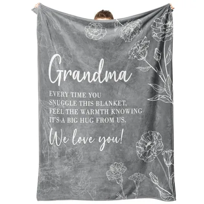 Grandma Every time Blanket - Floral Love Message Throw