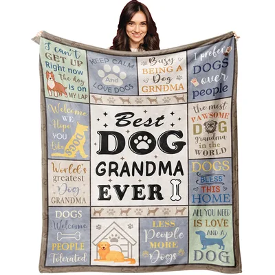 Dog Grandma Blanket: Best Dog Grandma Ever Patchwork Design