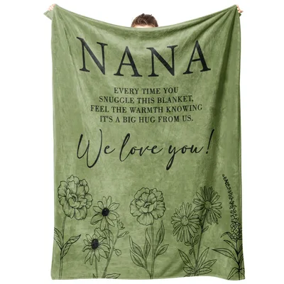 Nana Every time Blanket: Floral Design with Heartfelt Message