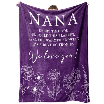 Nana Every Time You Snuggle Blanket - Floral Sentiment Gift