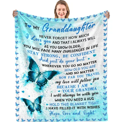 Granddaughter Grandma Blanket: To My Granddaughter Butterfly Design