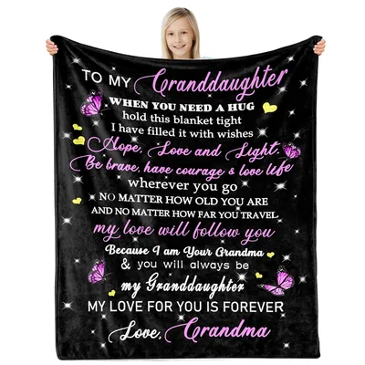 Granddaughter Hug Blanket To My Granddaughter With Love From Grandma