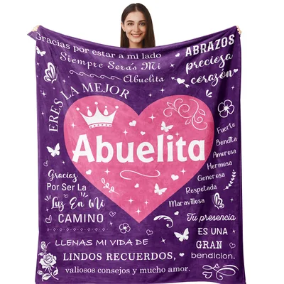 Spanish Grandma Heart Blanket featuring Abuelita
