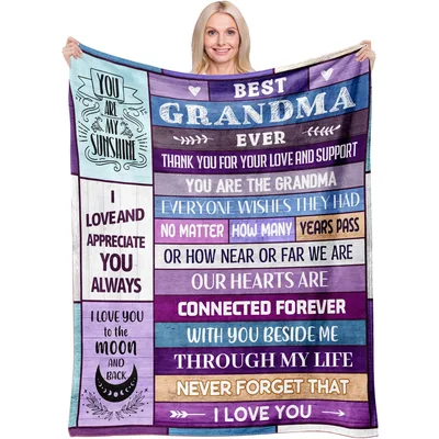 Grandma Sentimental Message Blanket Best Grandma Ever Design