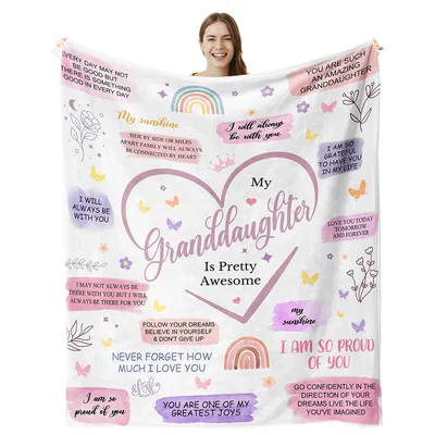 Granddaughter Sentiment Blanket: My Granddaughter Is Pretty Awesome