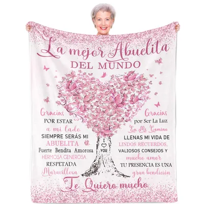 Spanish Grandma Heart Tree Blanket: Best Abuelita in the World