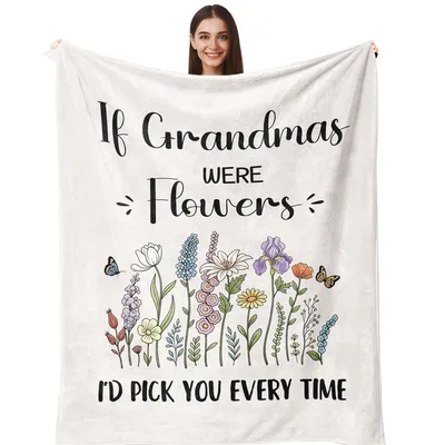 Grandma Flowers Floral Blanket: Wildflower Design for Her