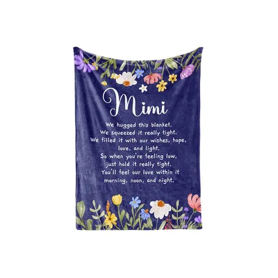 Grandma Hug Poem Flowers Blanket featuring Mimi