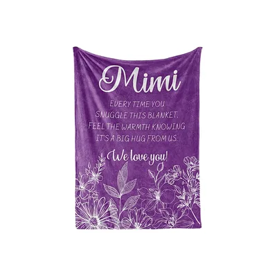Mimi Every Time Blanket: Purple Floral Grandparent Gift