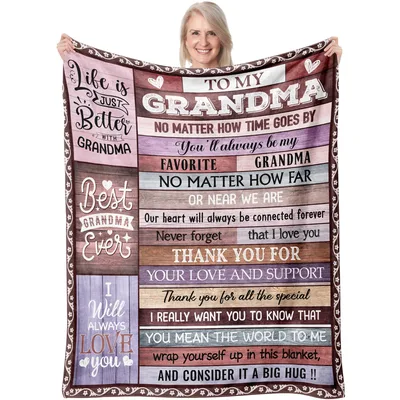 To My Grandma Love Blanket: A Heartfelt Message on Wood-Style Print
