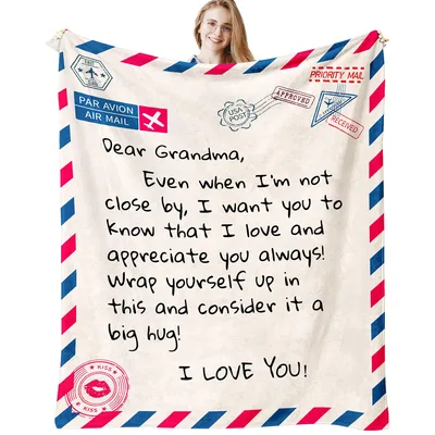 Grandma Letter Airmail Blanket: A Warm Message for Grandparents