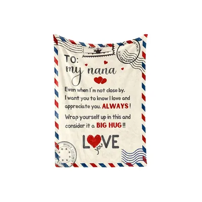 Nana Letter Hug Blanket Airmail Style Grandmother Gift