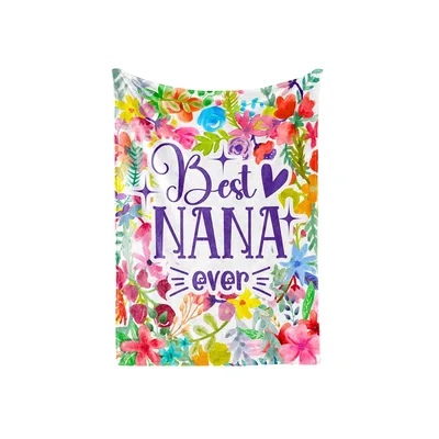 Nana Floral Blanket: Best Nana Ever Watercolor Flower Design