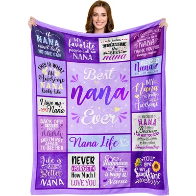 Best Nana Ever Quote Blanket Celebrating Family Bonds with Fun Phrases