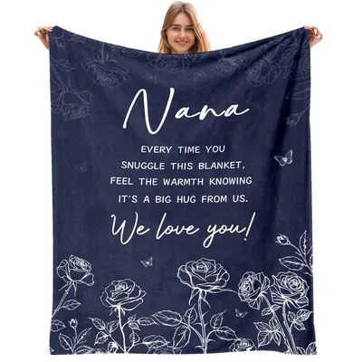 Grandma Roses Hug Blanket: Nana Big Hug From Us