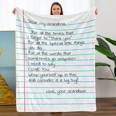 Grandma Letter Sentimental Blanket: A Handwritten Note from Grandson