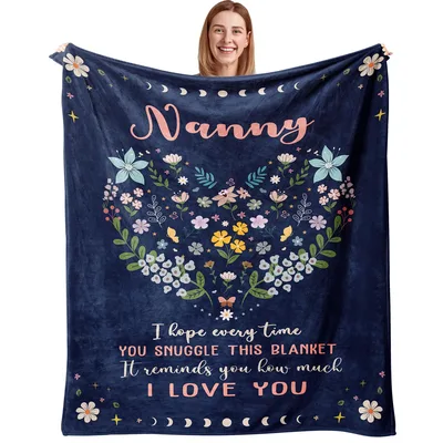 Nanny Floral Heart Message Blanket: A Sweet Floral Gift for Grandma