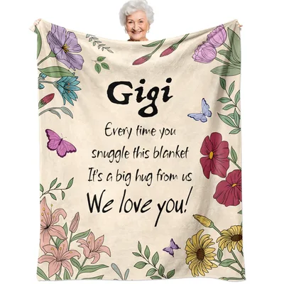 Grandma Gigi Floral Blanket: A Huggable Gift for Your Favorite Gigi