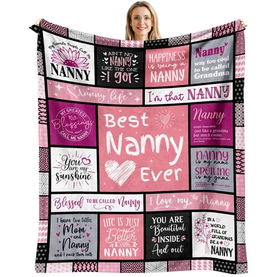 Nanny Quotes Collage Blanket: Best Nanny Ever Design