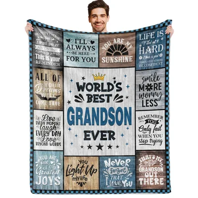 World's Best Grandson Ever Blanket: Inspirational Quotes for Family