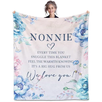 Nonnie Every Time Blanket: Grand Floral Design with Heartfelt Message