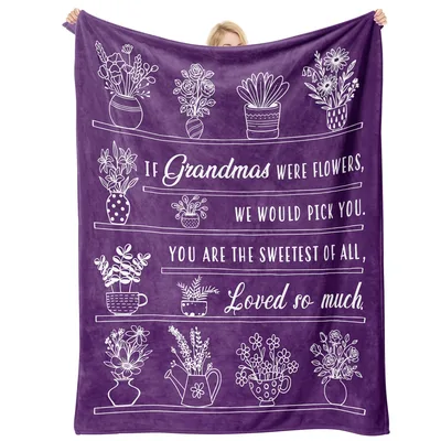 Grandma Flowers Quote Blanket: Sweetest of All Design
