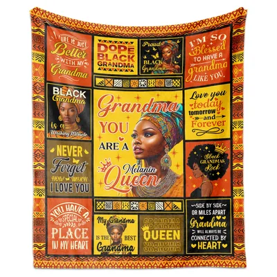 Black Grandma Melanin Queen Blanket Celebrating Heritage and Love