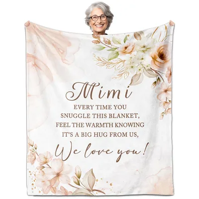 Mimi Hug Blush Floral Blanket: A Grandmother's Warm Embrace