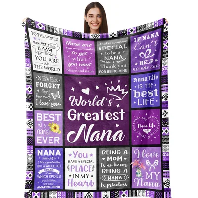 Nana Grandma Patchwork Blanket Celebrating the World's Greatest Nana