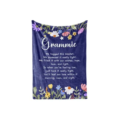 Grandma Love Poem Flowers Blanket featuring Grammie
