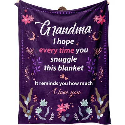 Grandma Love Snuggle Purple Blanket: A Heartfelt Floral Gift for Nana