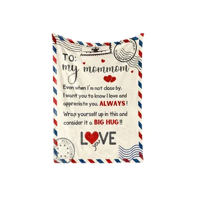 Grandma Letter Hugs Blanket Airmail Design for Mom