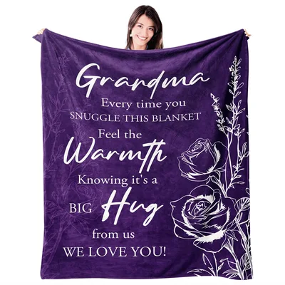 Purple Rose Garden Hug Blanket: A Grandmother Gift with Roses